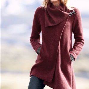 Garnet Hill Deep Red Cape Coat